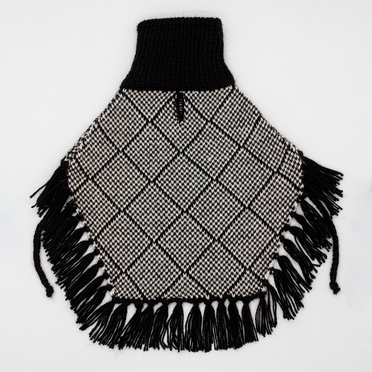 ALQO WASI　ダイヤモンドブラック フリンジ ポンチョ / Diamond Black Alpaca Dog Poncho_4